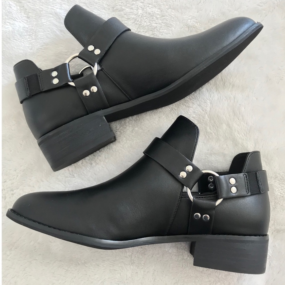 Genuine Leather Harness Moto Boots
